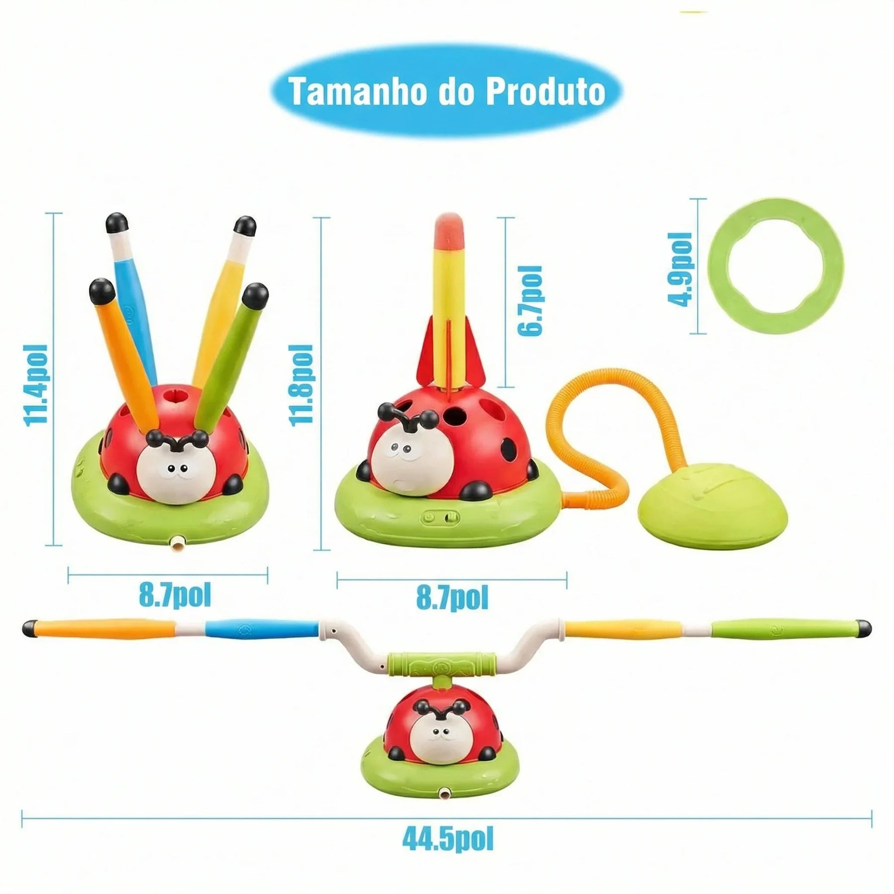 Brinquedo Educativo Joaninha Multifuncional Desenvolvimento Criativo